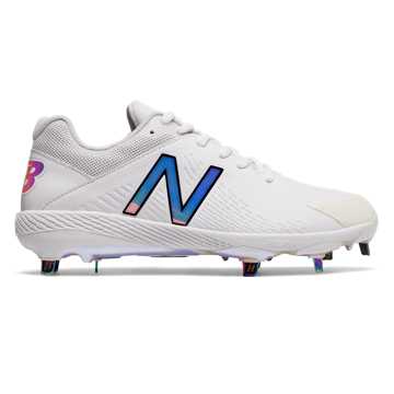 New Balance Low-Cut Fuse1 Metal Cleat, White with Rose Gold