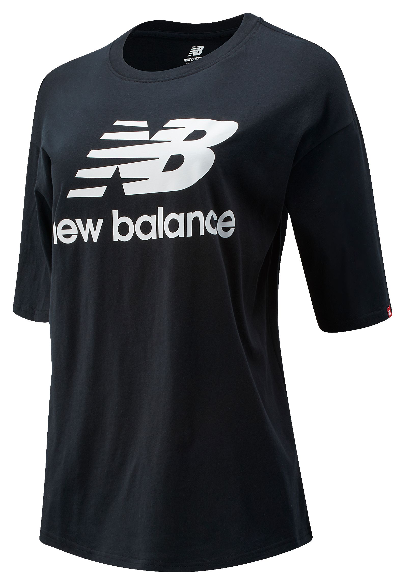 

New Balance Women's NB Essentials Stacked Logo Tee Black - Black