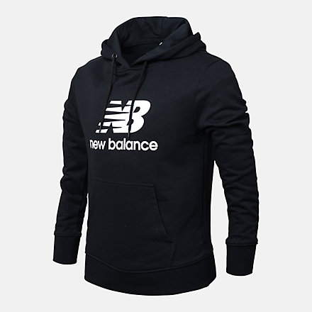 New Balance NB Essentials Stacked Logo Hoodie, ABT113193BK image number null