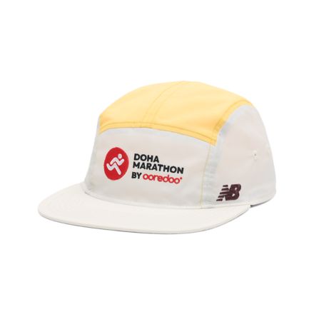 Doha Marathon 5 Panel Brr Cap, ANGORA with SATSUMA ORANGE, AC1002LAGA
