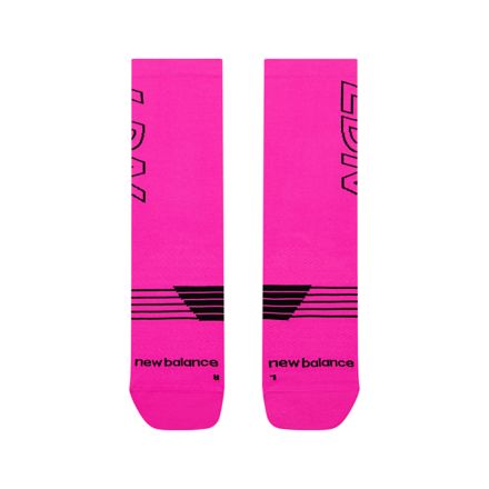 London Marathon Crew Sock, PINK HEAT with BLACK, AC14633AAB