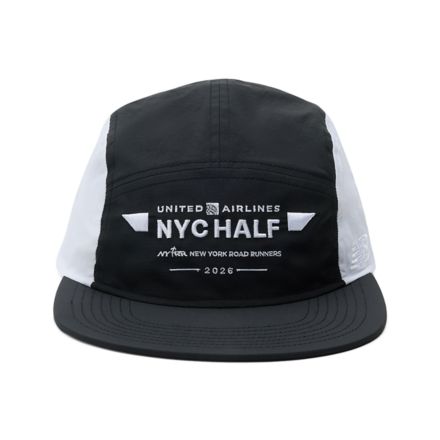 United Airlines NYC Half 5 Panel, BLACK with WHITE, AC4133WBK