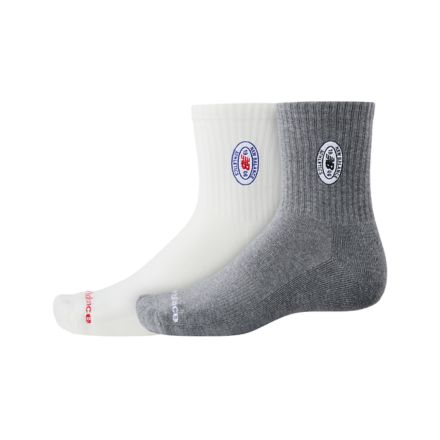 Graphics QTR Crew Socks 2 Pack, WHITE with Athletic Grey Heather, AC6253SAS1