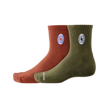 Graphics QTR Crew Socks 2 Pack, WHITE with Athletic Grey Heather, AC6253SAS2