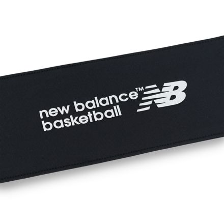 Basketball Tieback Headband, NEGRO with BLANCO, AC9323RBK