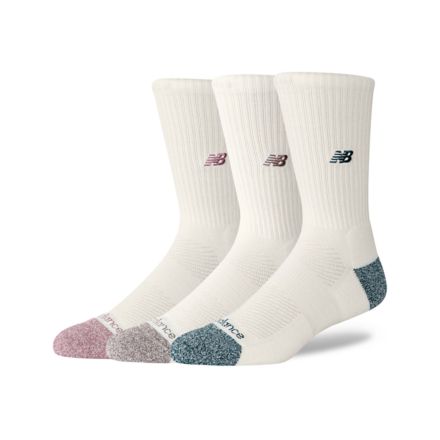 運動優質中筒襪 3 對裝, SEA SALT with MEDUSA GREEN, AC98743AC2