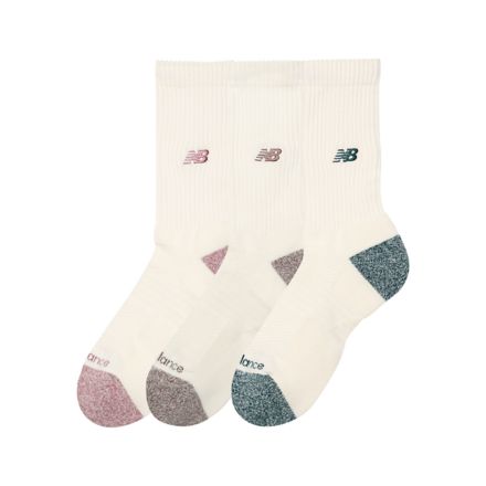 運動優質中筒襪 3 對裝, SEA SALT with MEDUSA GREEN, AC98743AC2