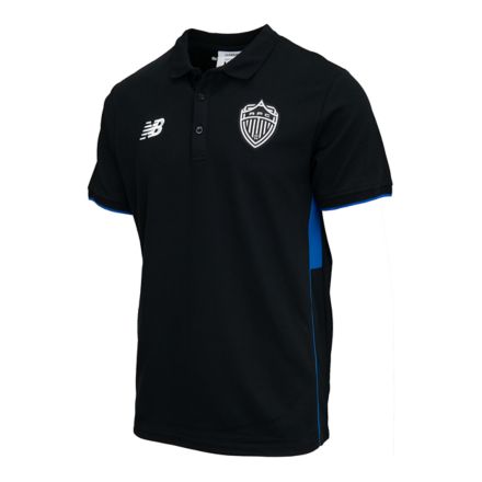 AFC Black Media Polo, BLACK with BLUE, AFC91896BK