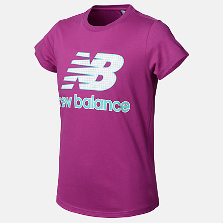 New Balance Girls Essentials Grid Tee, AGT03503JJL image number null