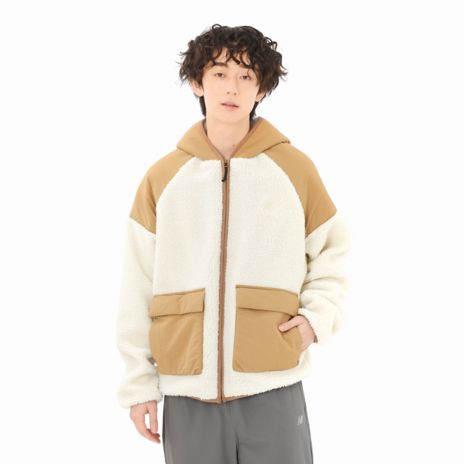 ボアコンビフーデッドジャケット