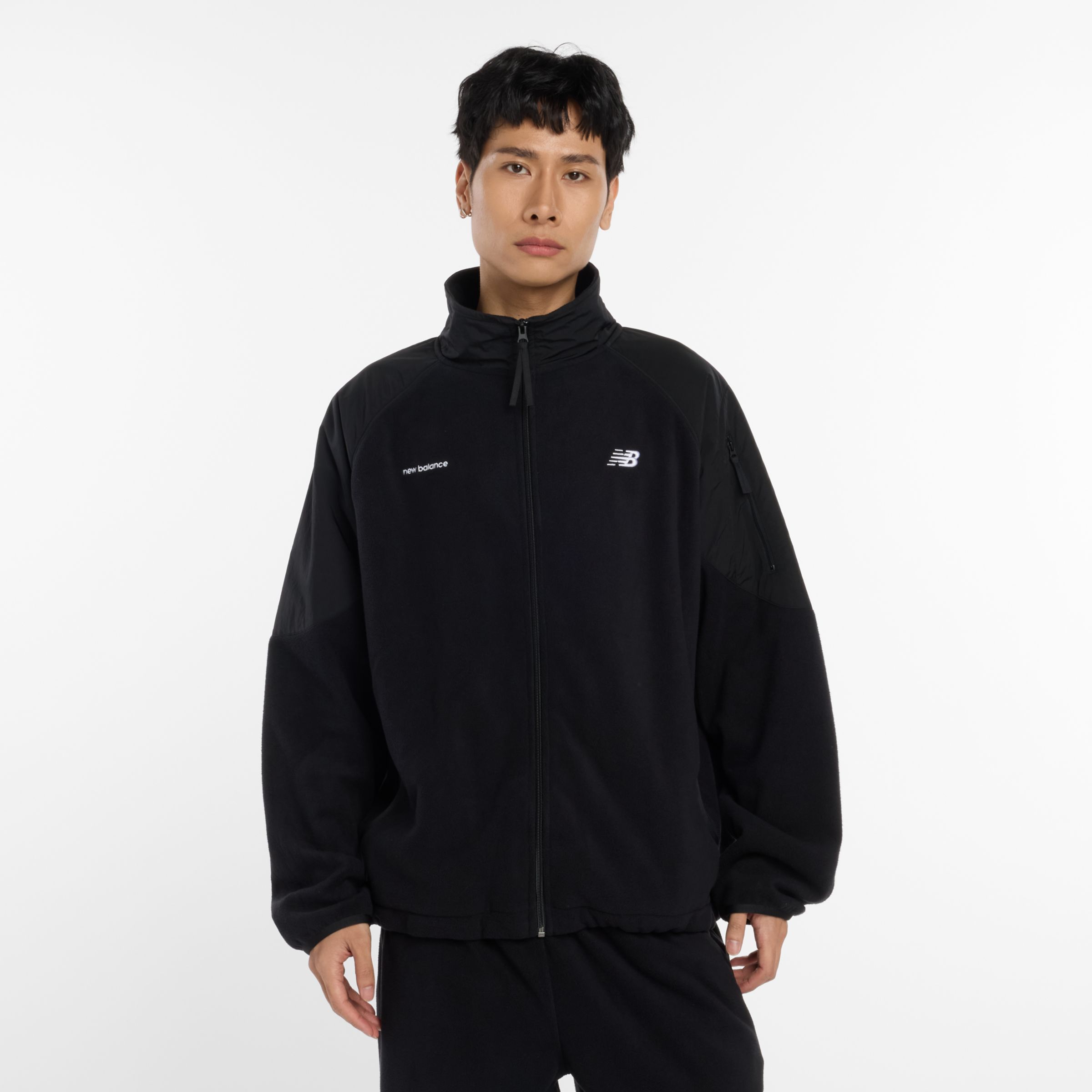 メンズウェア new balance FULLZIP COLLARLESS New Balance｜フリースクオータージップトップ | Rakuten