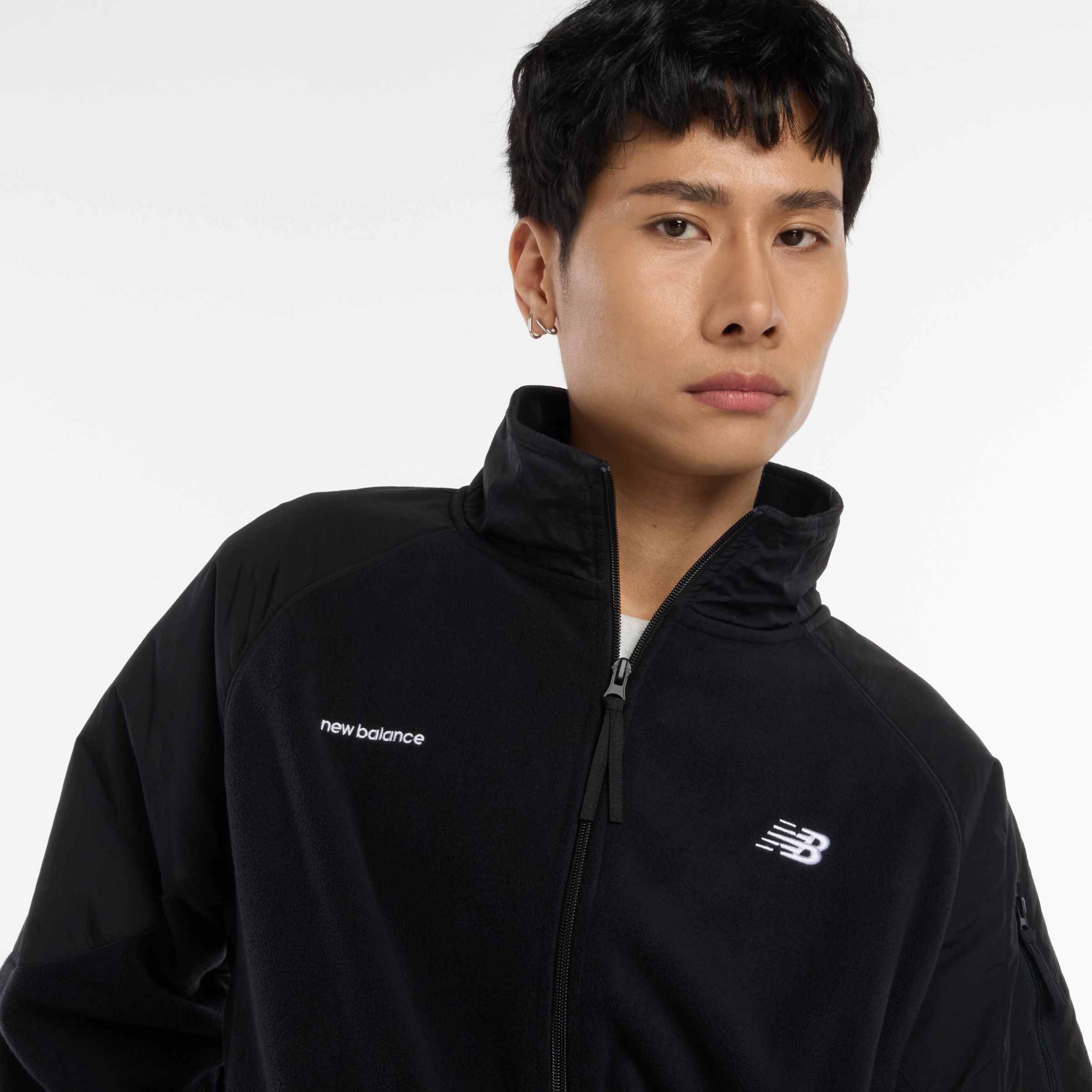 NB GREY フルジップフリースジャケット