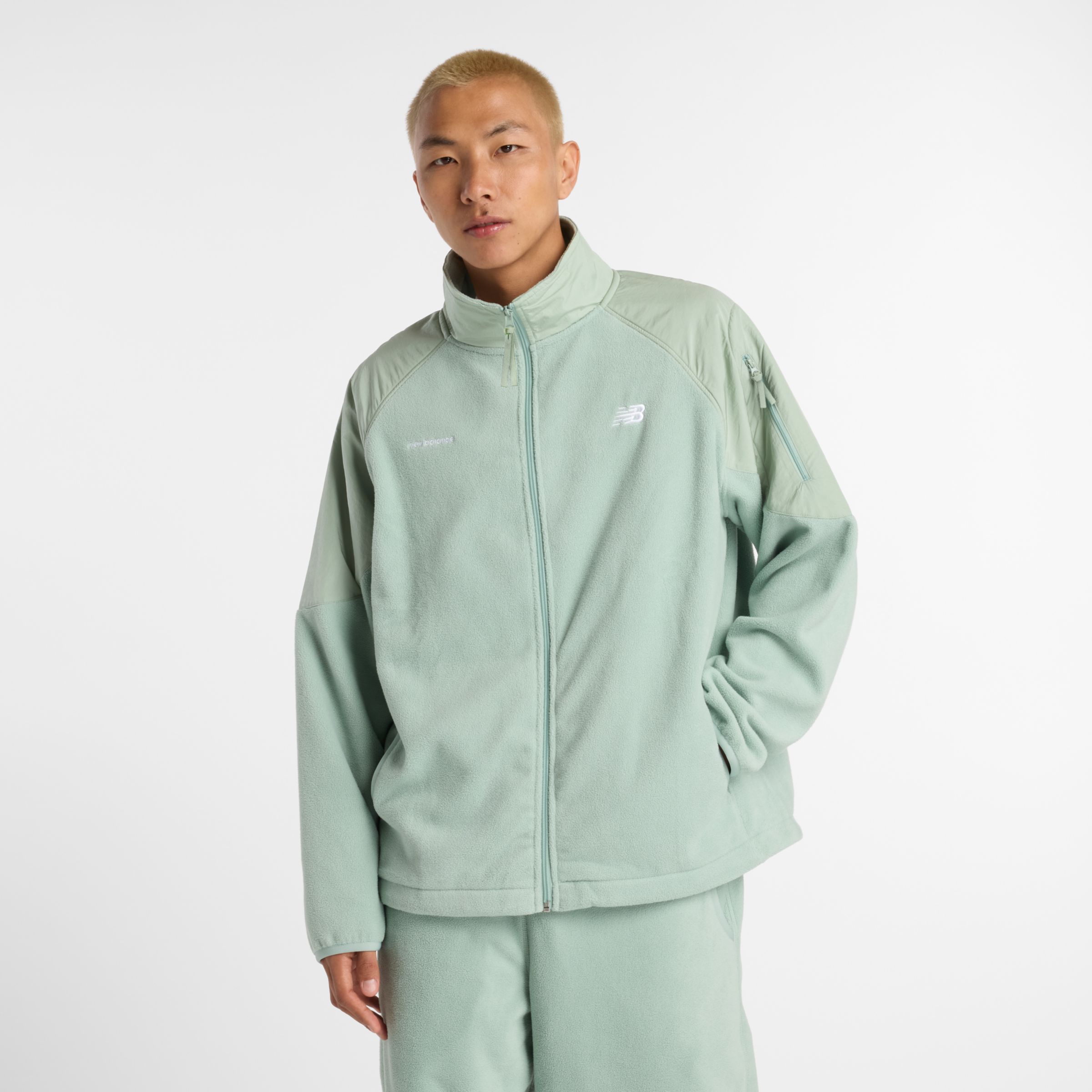 NB GREY フルジップフリースジャケット