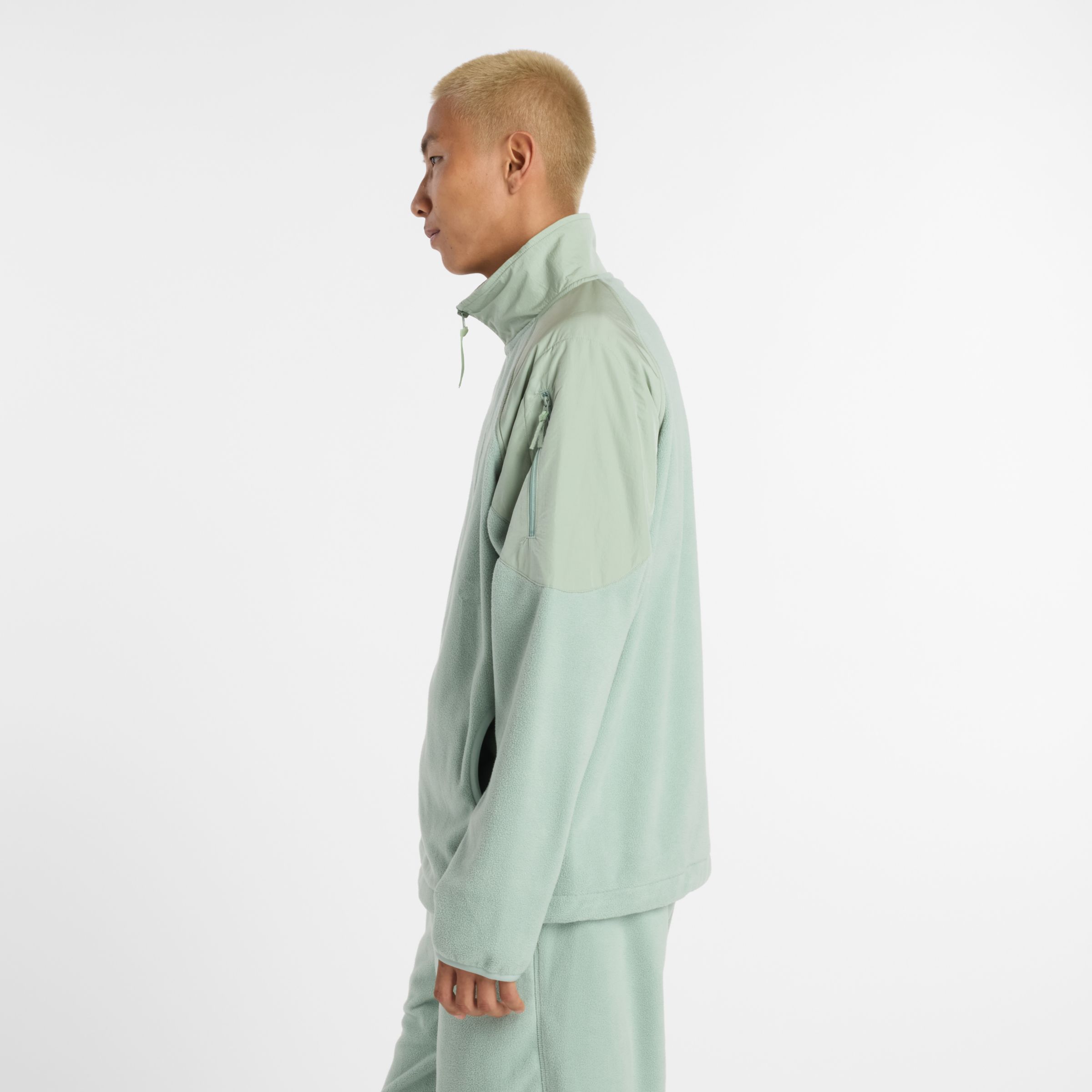 NB GREY フルジップフリースジャケット