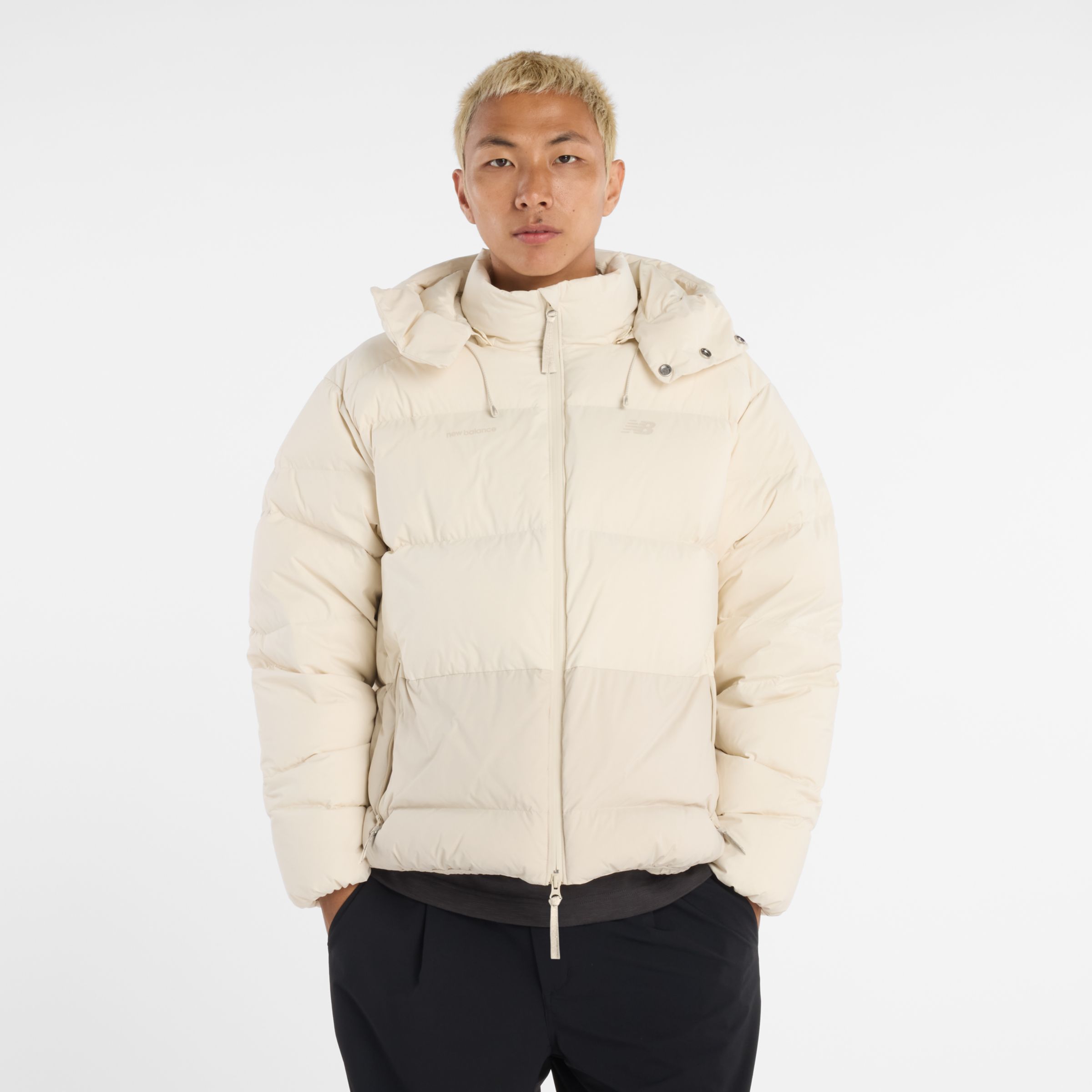 NB GREY カラーブロックダウンジャケット