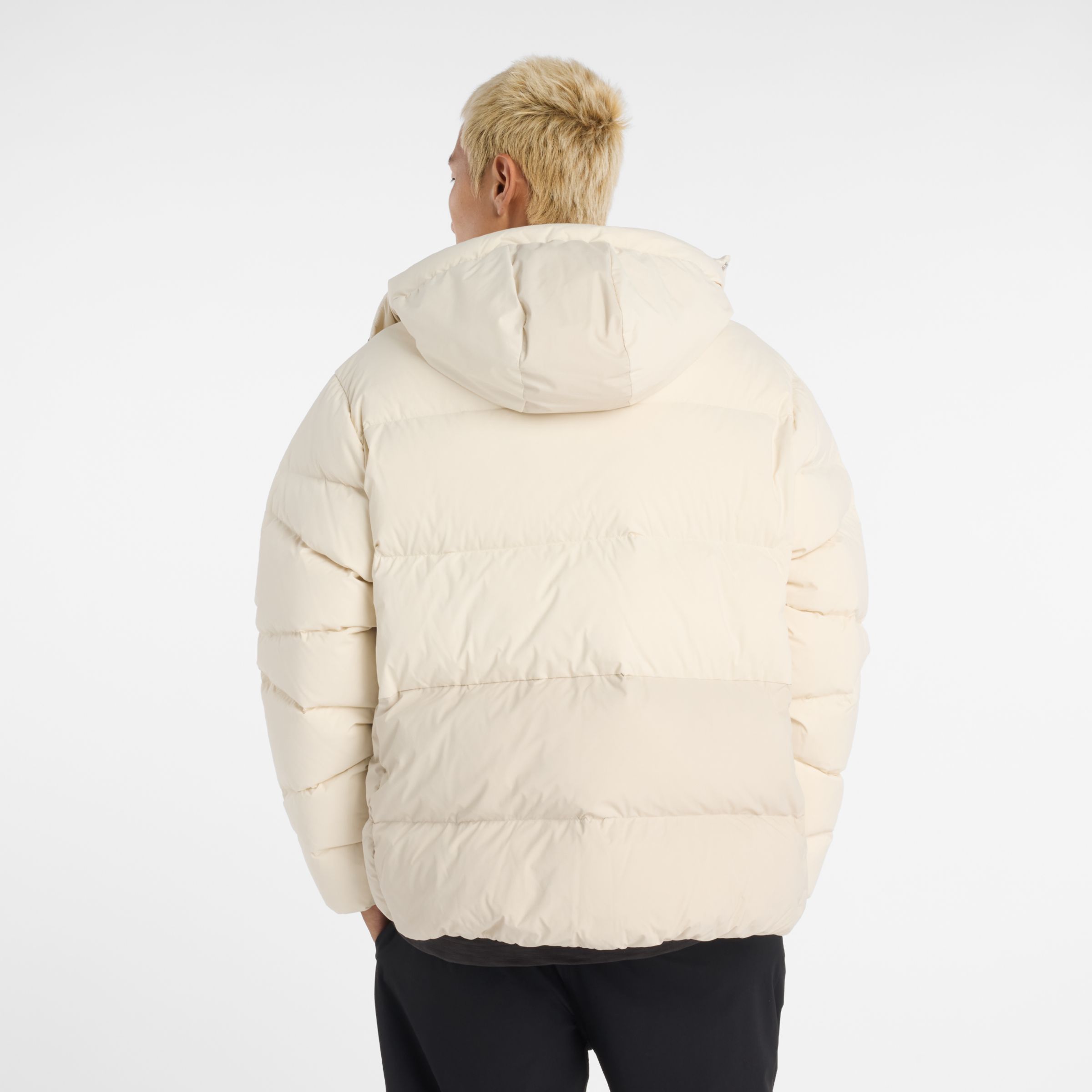 NB GREY カラーブロックダウンジャケット