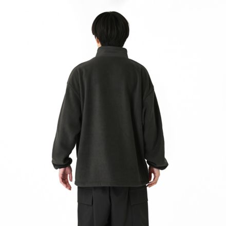 NB刺繍フリースジャケット, BLACK CEMENT, AMJ55699BLK