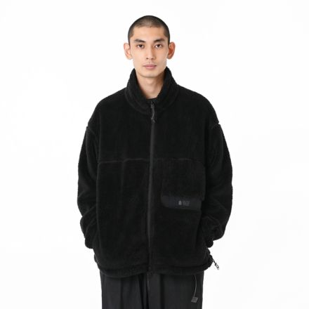 フリース ミッドレイヤージャケット, BLACK, AMJ55730BK