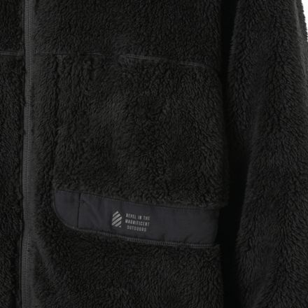 フリース ミッドレイヤージャケット, BLACK, AMJ55730BK