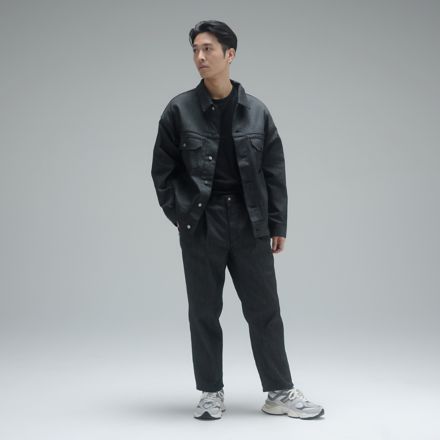 MET24 牛仔寬錐形褲, 靛藍, AMP35008BK