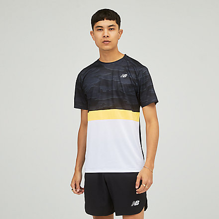 New Balance Striped Accelerate Short Sleeve, AMT03207BON image number null