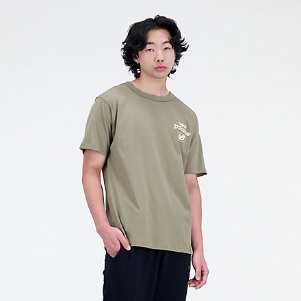 New Balance Essentials Reimagined Cotton Jersey Short Sleeve T-shirt, AMT31518CGN image number null