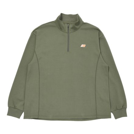 Double Face Half Zip Long Sleeve T-Shirt