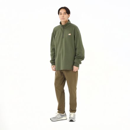 Double Face Half Zip Long Sleeve T-Shirt