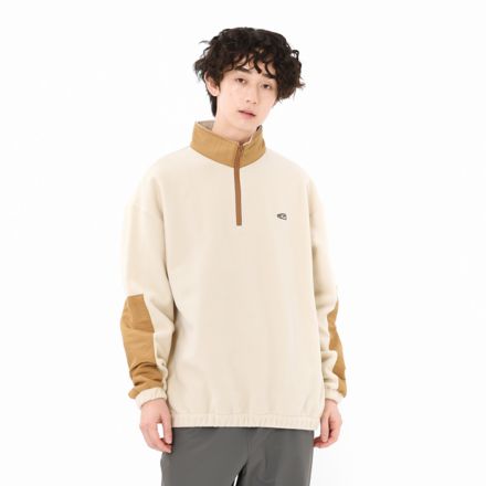 シューパッチハーフジッププルオーバー, TIMBERWOLF, AMT45687TWF