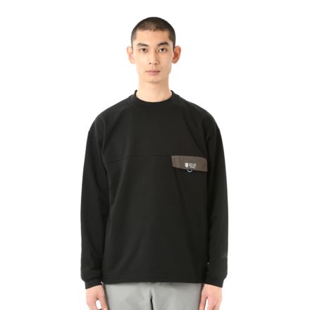 ライトスウェットプルオーバー, BLACK, AMT45737BK