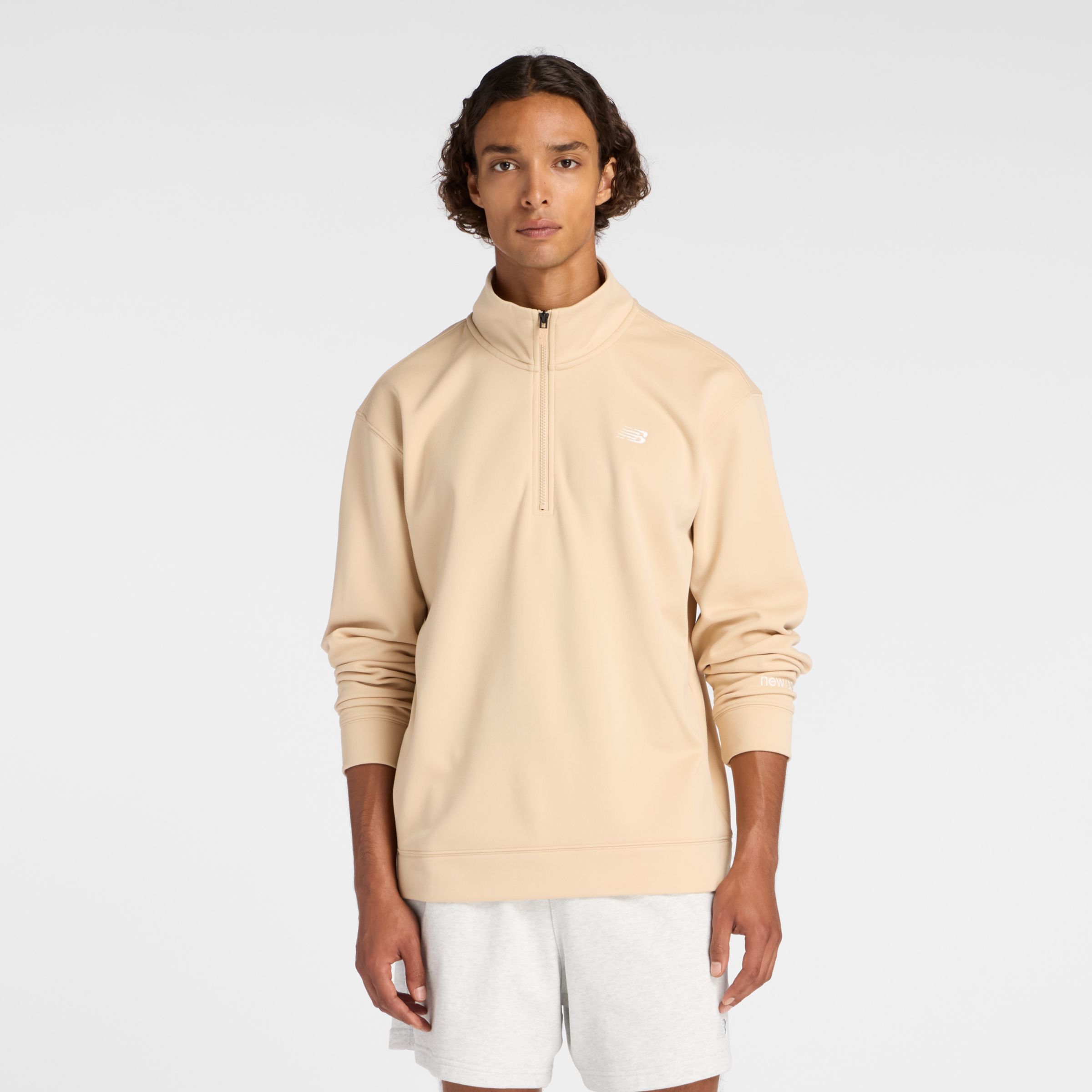 ダブルニット クォーター ジップ プルオーバー 裏起毛