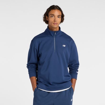 ダブルニット クォーター ジップ プルオーバー 裏起毛, NB NAVY, AMT53170NNY