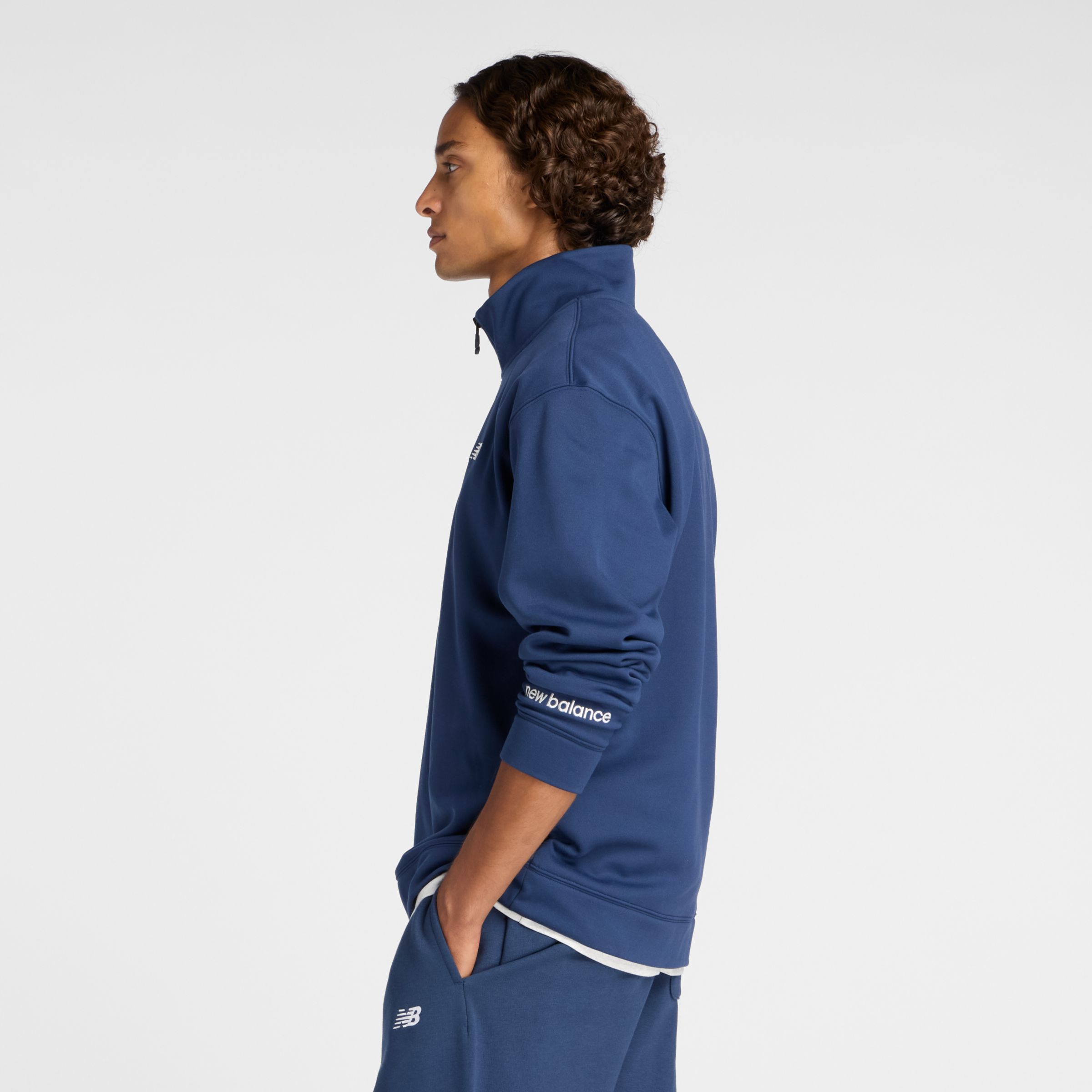 ダブルニット クォーター ジップ プルオーバー 裏起毛