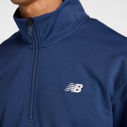 ダブルニット クォーター ジップ プルオーバー 裏起毛, NB NAVY, AMT53170NNY