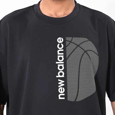 グラフィックショートスリーブTシャツ, BLACK, AMT55091BK