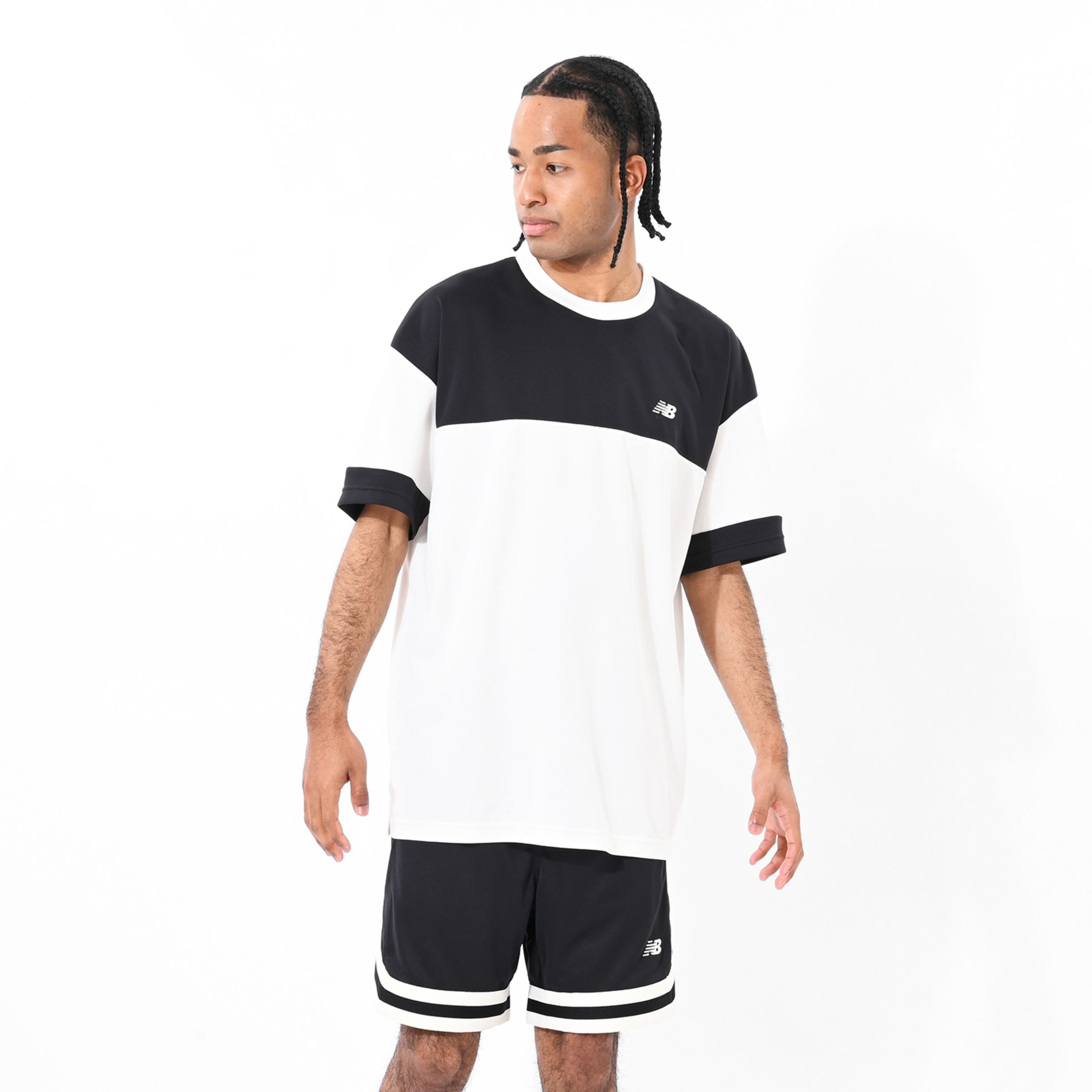 NB公式アウトレット】 ブロック切り替えショートスリーブTシャツ