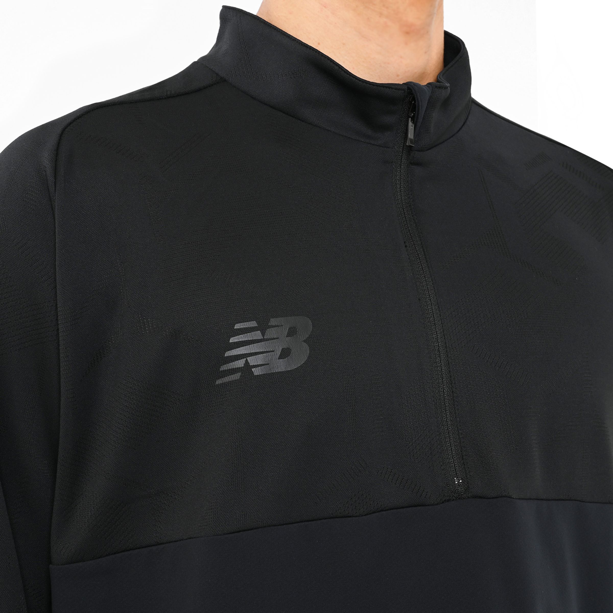 Black Out ジャガードトラックニットハーフジップトップ