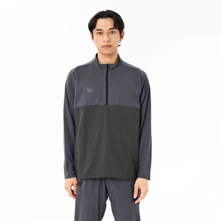 Black Out ジャガードトラックニットハーフジップトップ, BLACK, AMT55203CHC