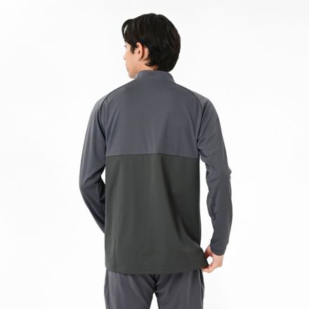 Black Out ジャガードトラックニットハーフジップトップ