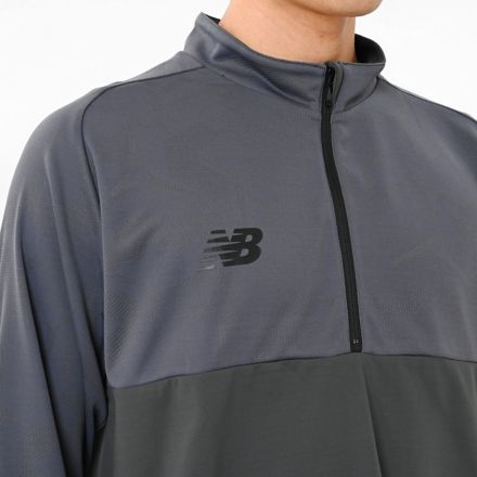 Black Out ジャガードトラックニットハーフジップトップ, BLACK, AMT55203CHC