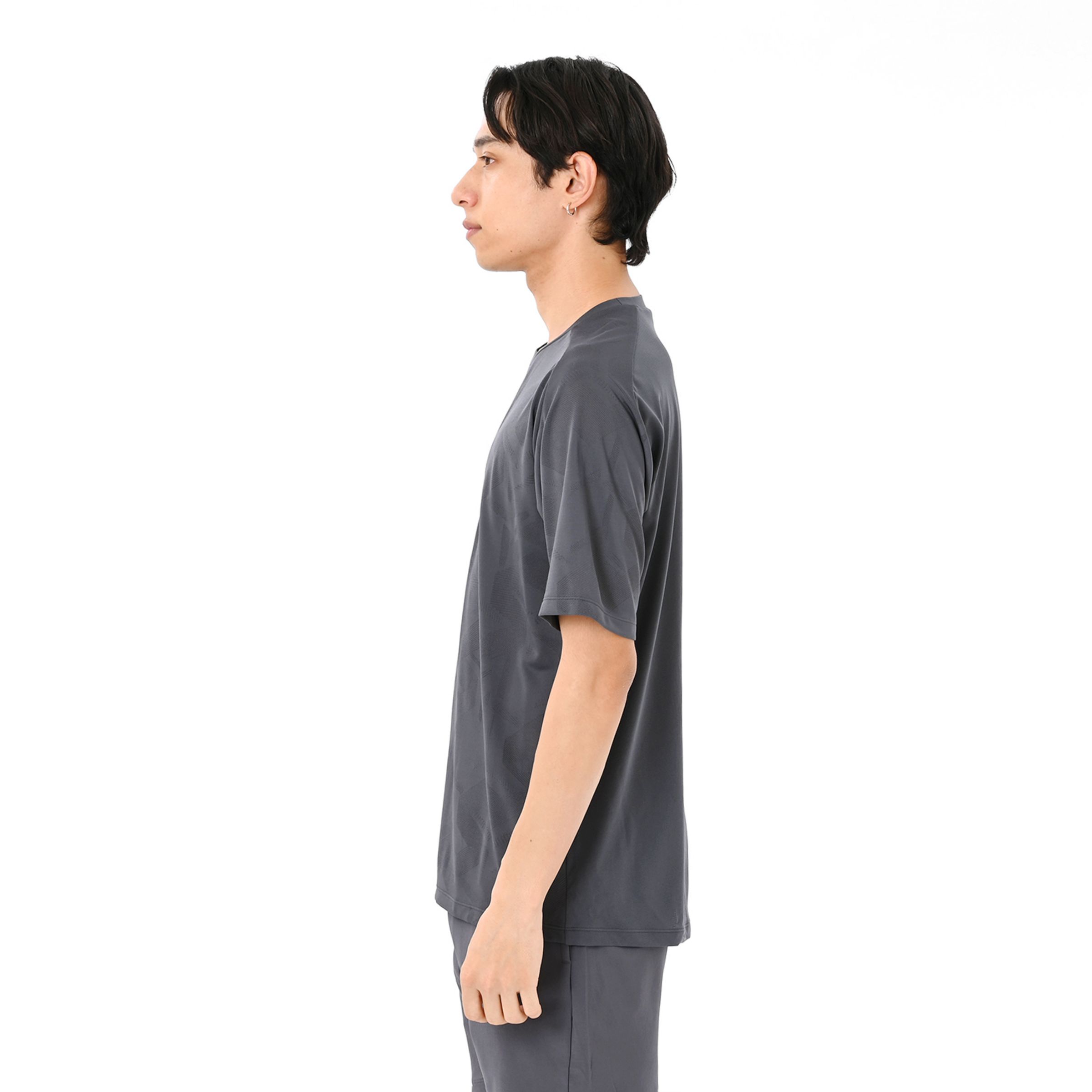 Black Out ジャガードメッシュニットショートスリーブTシャツ