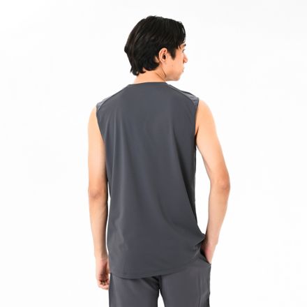 Black Out ジャガードメッシュニットノースリーブシャツ