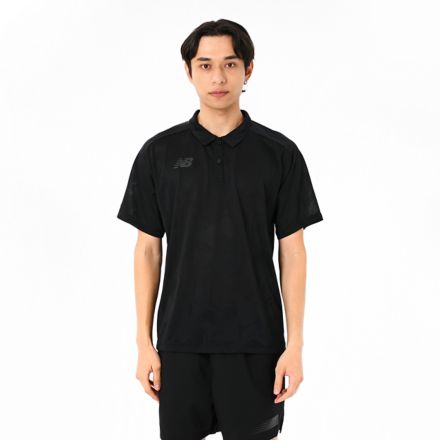 Black Out Knit Polo, BLACK, AMT55206BK