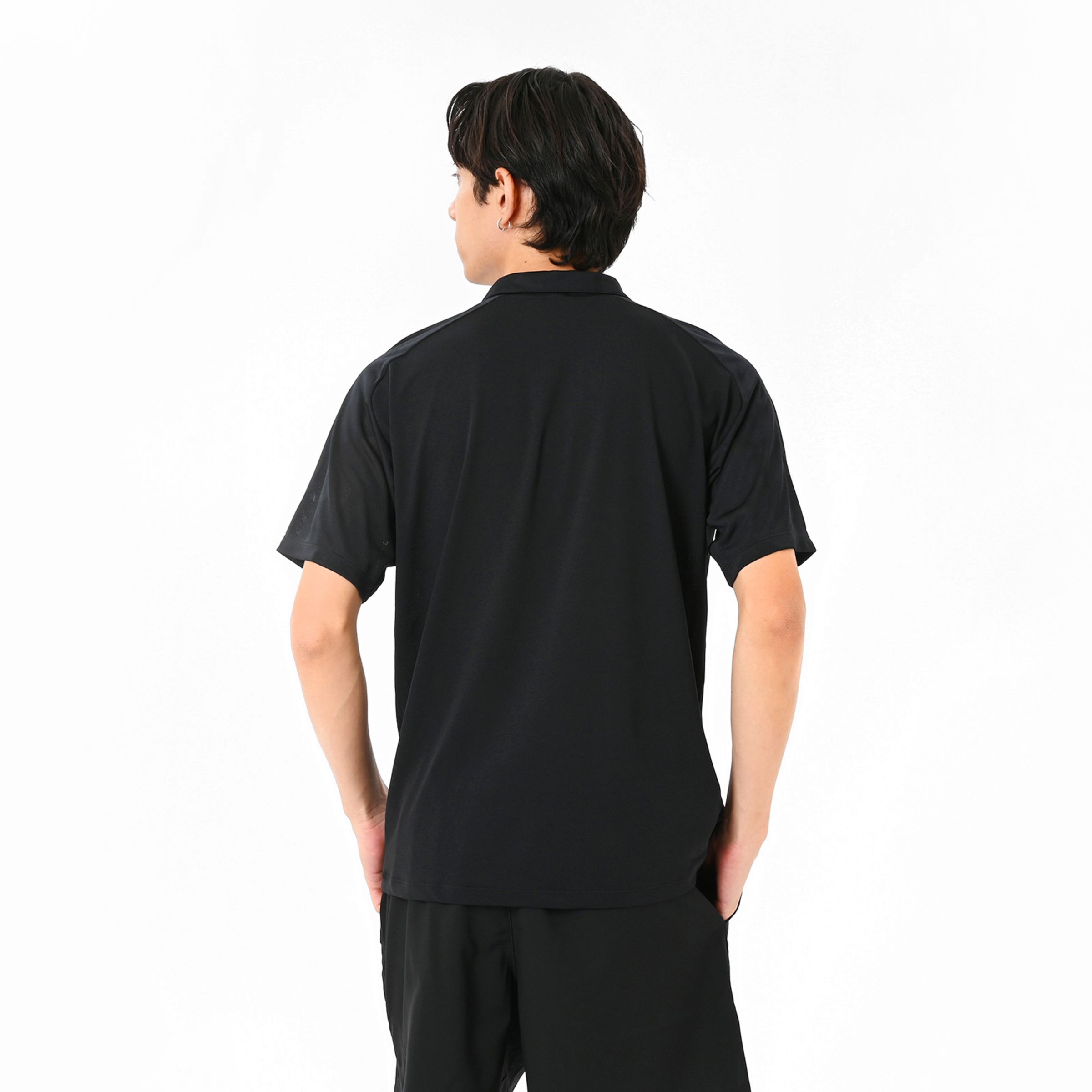 Black Out ジャガードメッシュニットポロシャツ