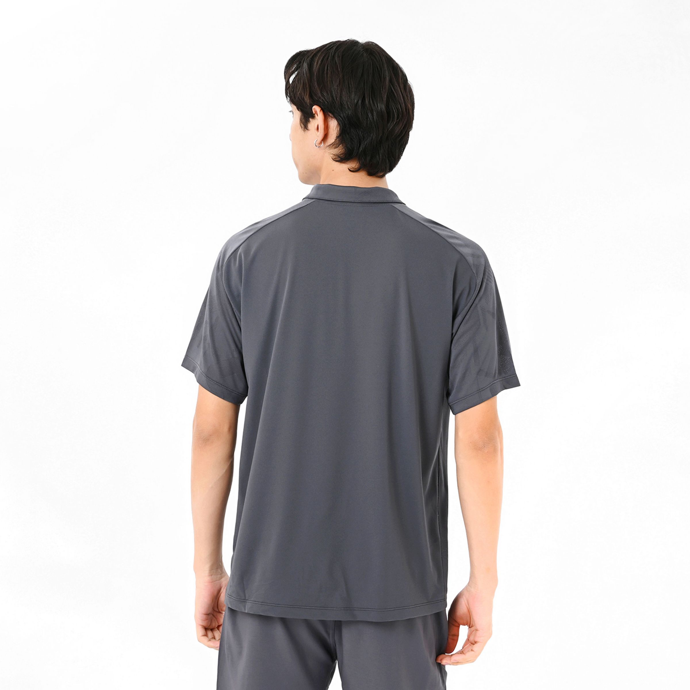 Black Out ジャガードメッシュニットポロシャツ