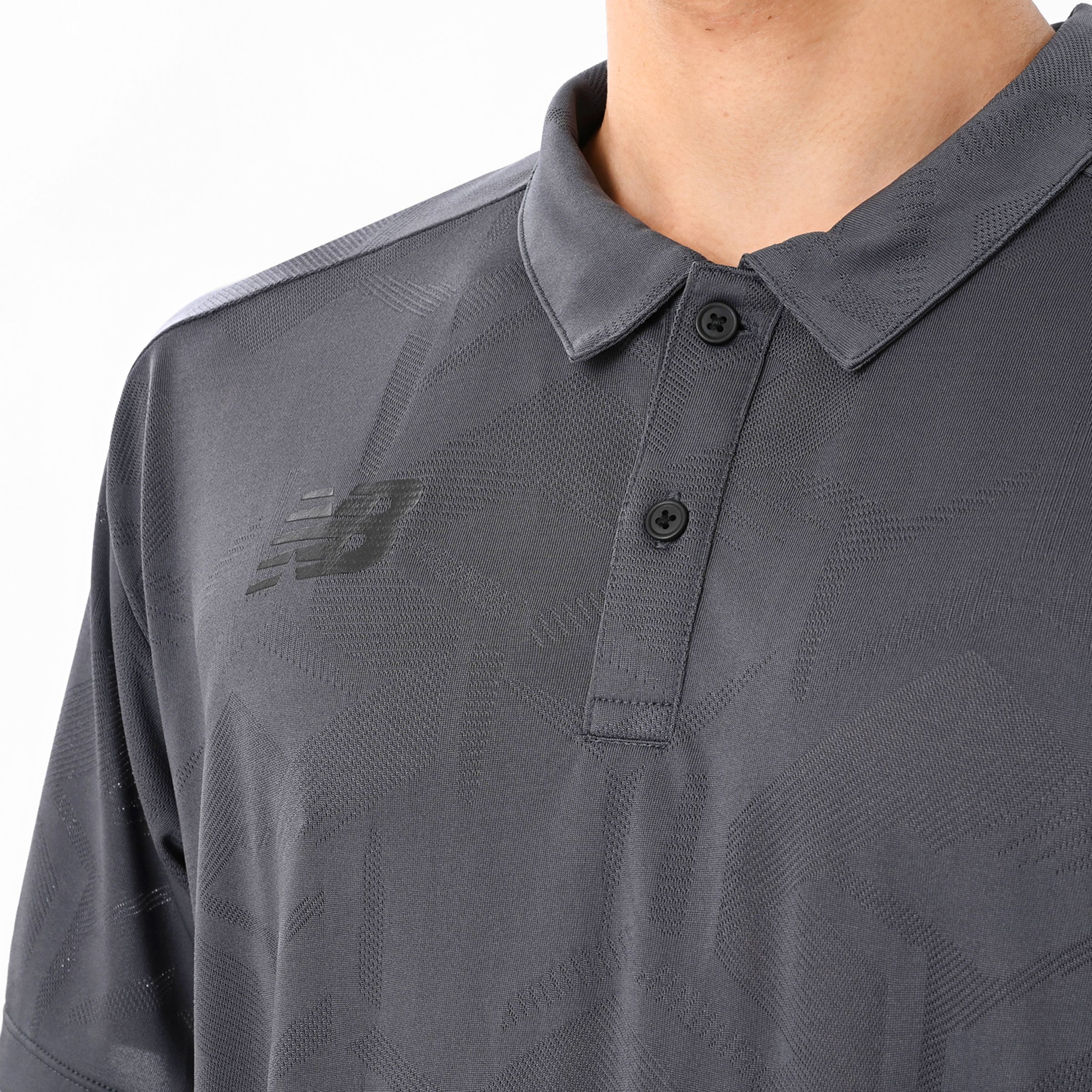 Black Out ジャガードメッシュニットポロシャツ