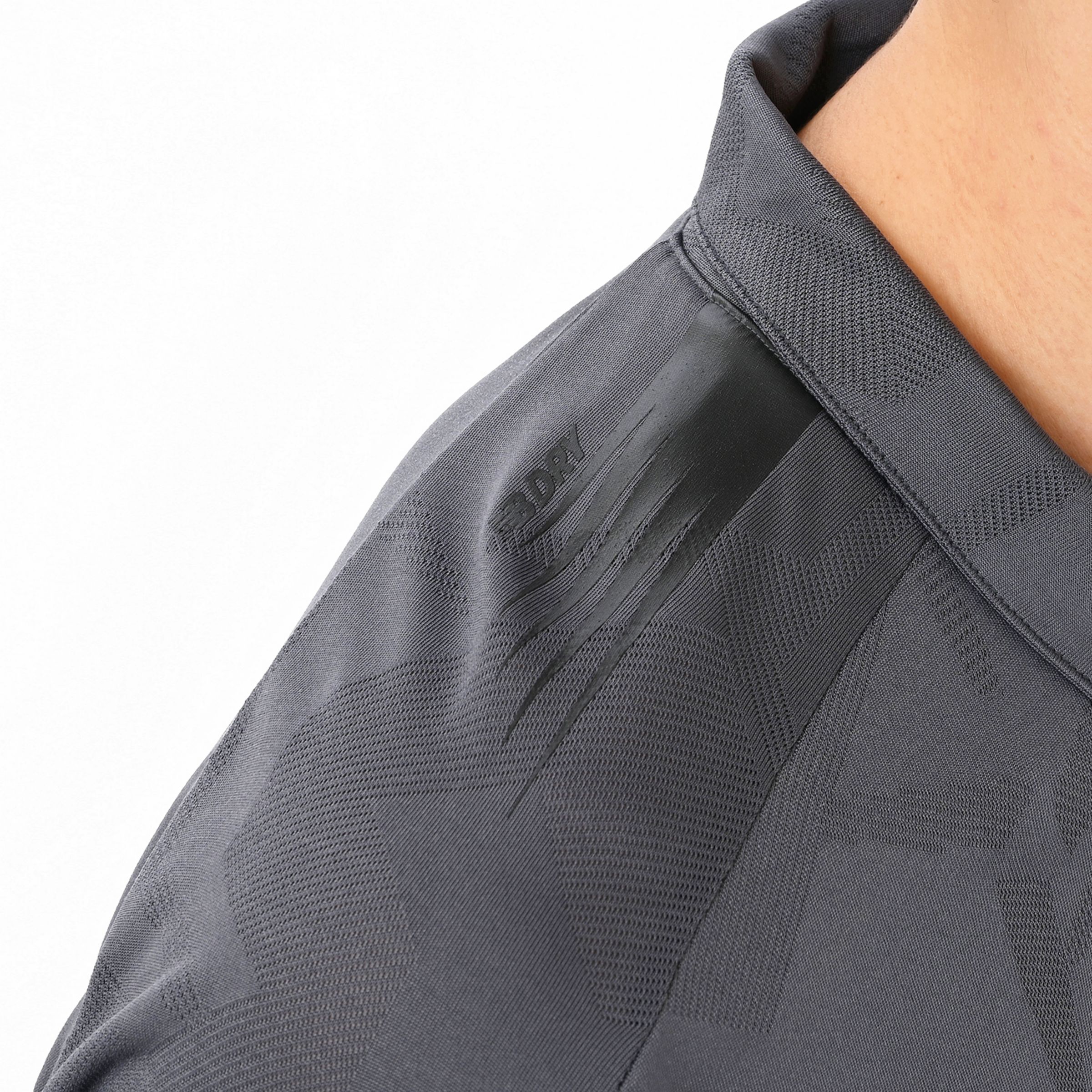 Black Out ジャガードメッシュニットポロシャツ