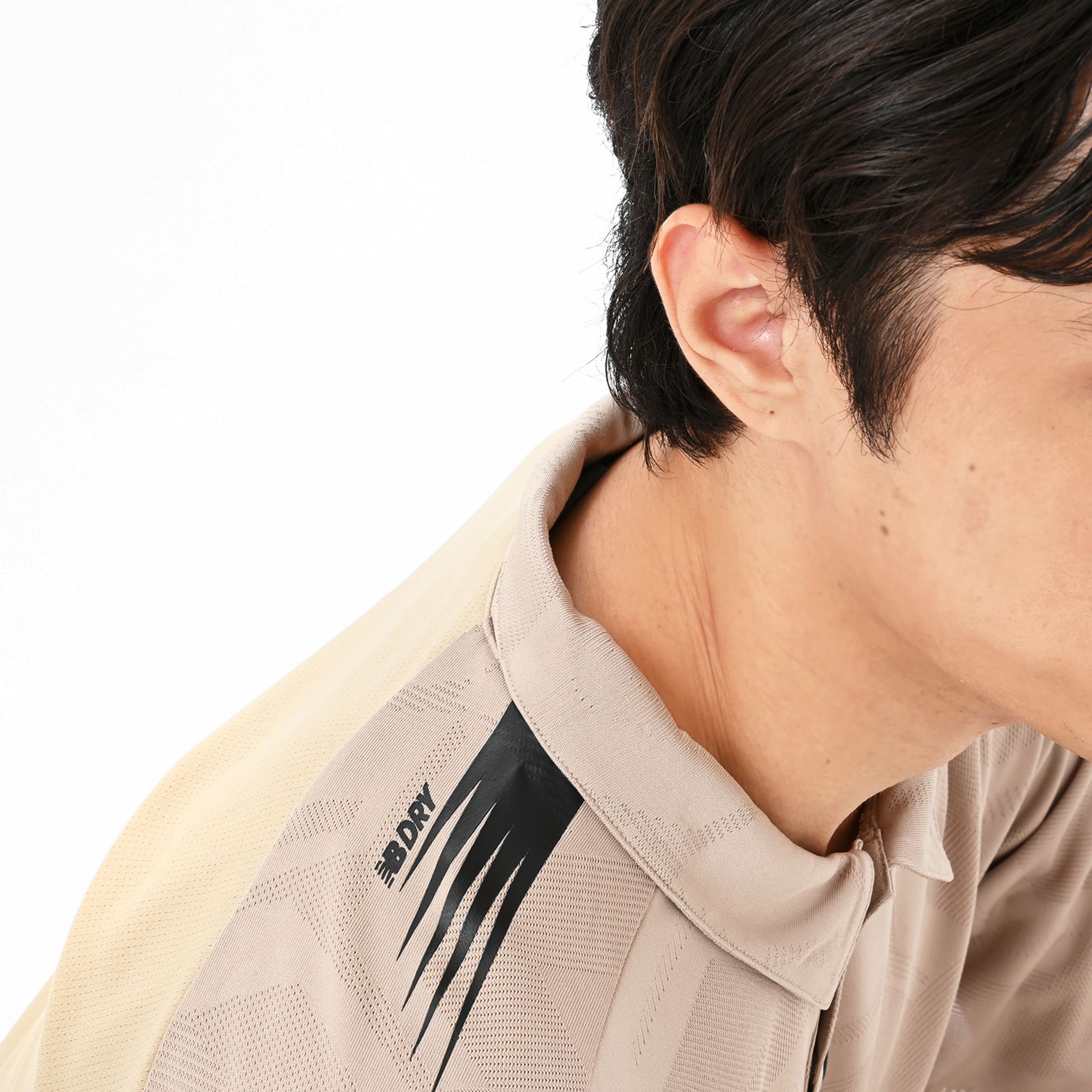 Black Out ジャガードメッシュニットポロシャツ