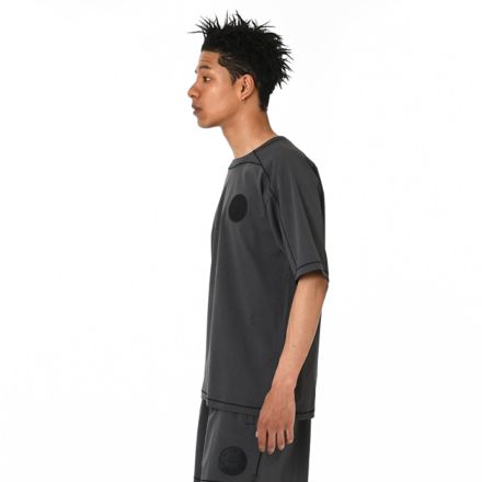 Black Out メッシュストレッチ ウーブンショートスリーブシャツ