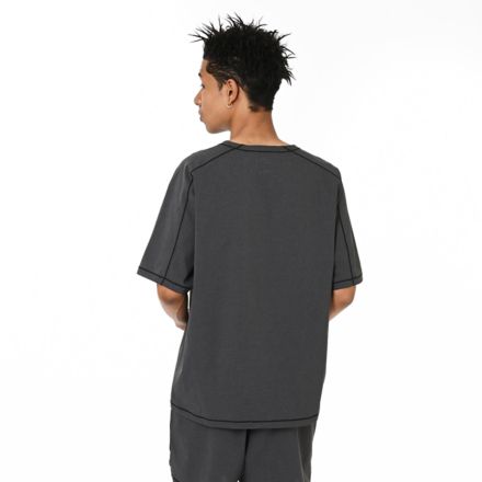 Black Out メッシュストレッチ ウーブンショートスリーブシャツ